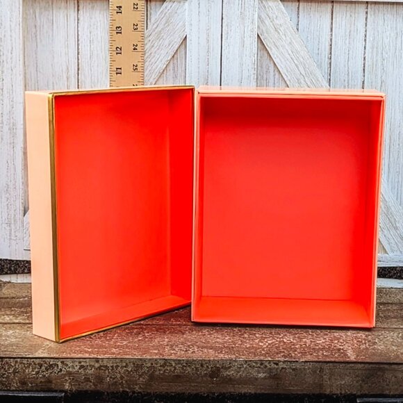 NWT♠️KATE SPADE Small Nesting Box - Light Coral & Neon Orange - Picture 7 of 8